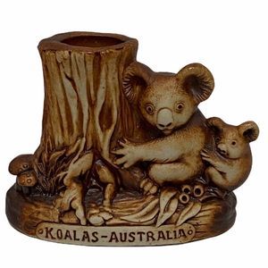Vintage Koalas Swagman Pottery Candle Stick Holder